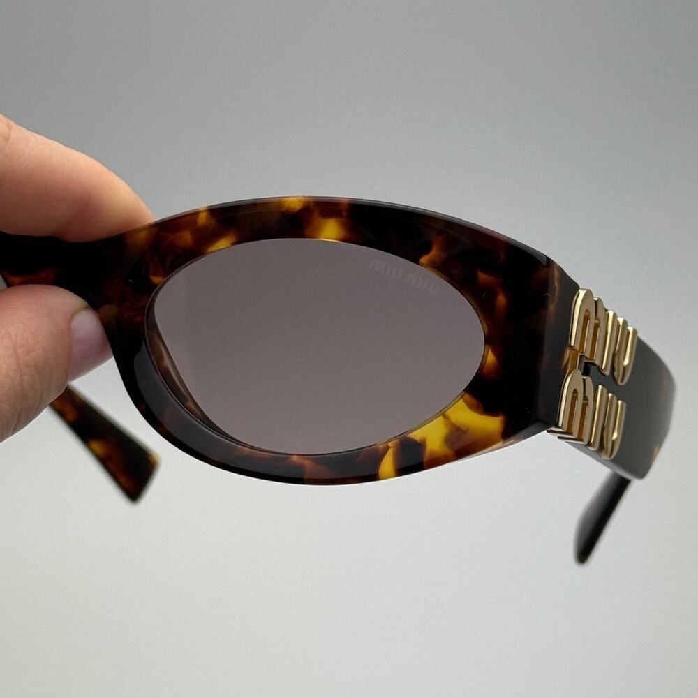 NEW MIU MIU Sunglasses MU11WS 14L20I Honey Havana/Light Purple Brown Women - Picture 6 of 10